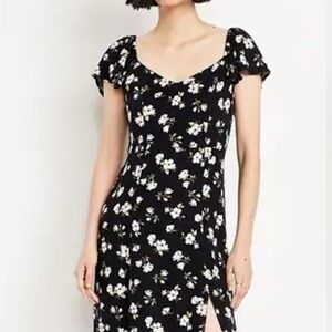 Old Navy Black Floral Midi Dress